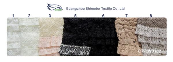 Multilayer Bridal Stretch Lace Trim Fabric Eco Friendly 50’’- 52’’ CY-LW0182