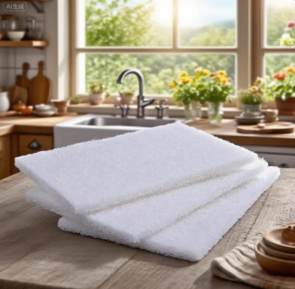 Tampon à récurer en polyester écologique 4x6 pouces pour le nettoyage de la cuisine