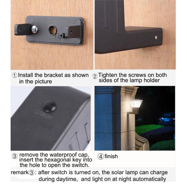 Square Solar Wall Lights Outdoor Waterproof Solar Modern Style Simple Garden Villa LED Wall Lamp