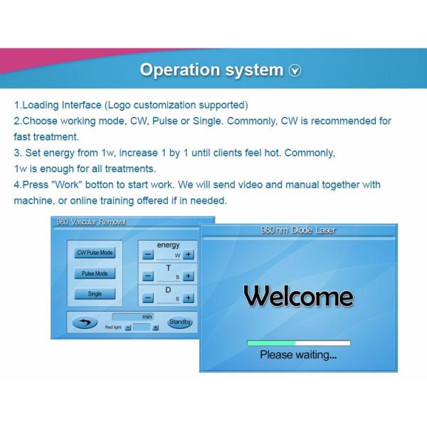 980nm medical diode laser spider vein removal machine/980nm laser vascular vein removal machine/evlt laser