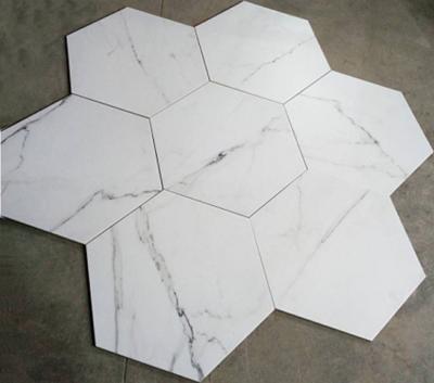 White Hexagon Ceramic Floor Tile High Wear Resistant For Commercial Building