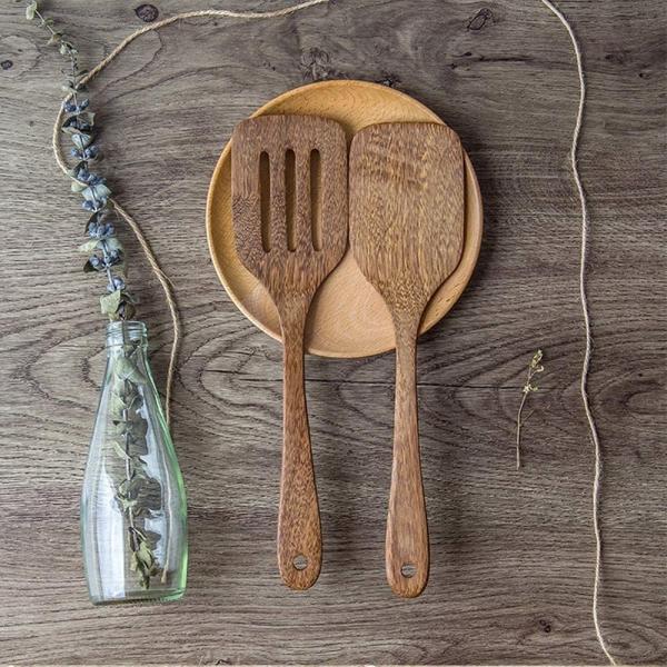 Heat Resistant  Kitchen Utensils Cooking Wooden Wooden Spatula Non Scratch Rice Spoon