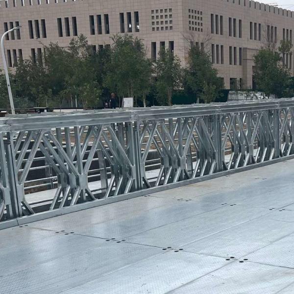 Long Span Prefabricated Steel Pedestrian Bridges Steel Deck  Timber Deck