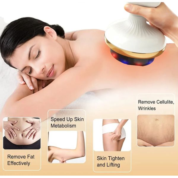 Electric Vacuum Cupping Massager with 9 Level Red & Blue Light Heating Therapy Smart Vacuum Body Sculpting Massager