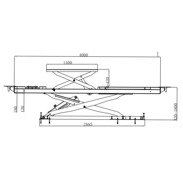 4000mm Runway Wheel Alignment Scissor Lift Load Weight 2000kg