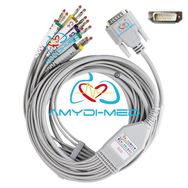 10 Leads EKG Cable TPU Jacket EKG Cord For Nihon Kohden 9620 Biocare300