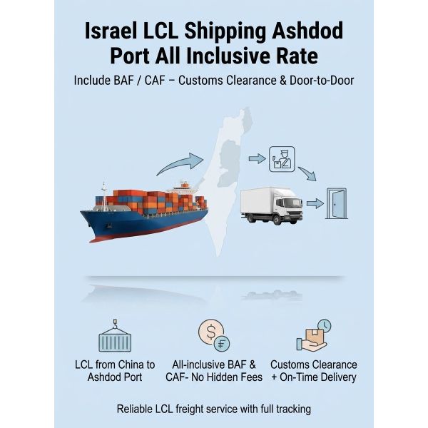 Sea Freight Shipping Service from China to Haifa Israel with LCL FCL All In Price BAF CAF Included and Customs Clearance