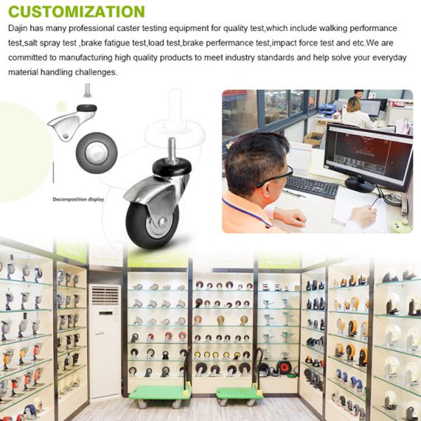 125MM Polypropylene Thermoplastic Rubber Different Materials Customized Single Ball Braring Casters Grey Color 5Inch 125MM Polypropylene Thermoplastic Rubber Different Materials