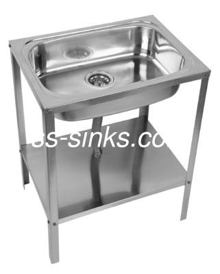 Top Mount Stainless Steel Sink Stand Brushed Finish Height 75 Cm