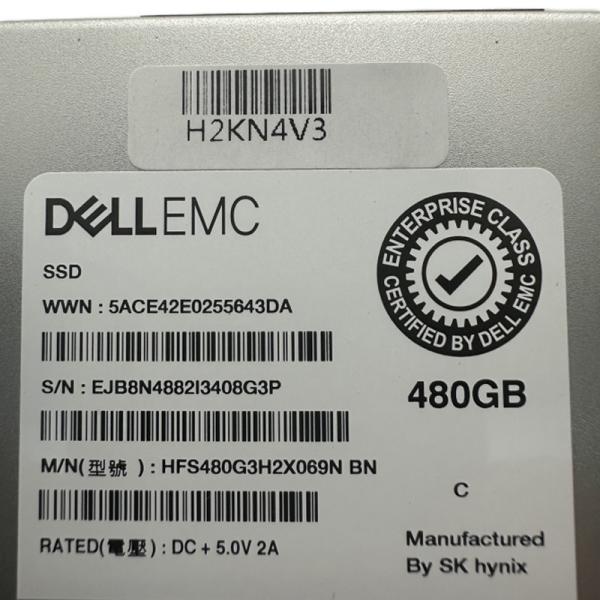 7200rpm 6Gb/s Taux d'interface 480GB SSD 2,5 pouces DELL SATA Disque dur pour les performances