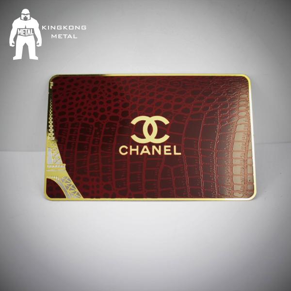 Waterproof  Gold Metal Business Cards  ,  Bronze Plating Metallic Gold Card Different Shading