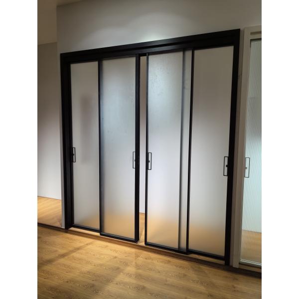 Китайская фабрика настраивает интерьер современный черный тонкий каркас алюминиевый интерьер стеклянная дверь