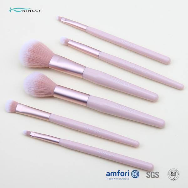 Алюминиевые щетки макияжа ручки пинка Ferrule 6PCS