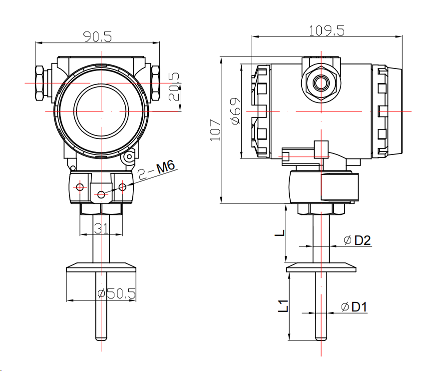 Clamp Mounted Digital Temperature Transmitter Quick Install Industrial Medium Temperature Monitoring