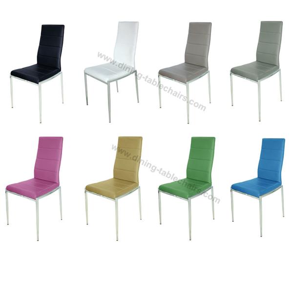 High Glossy Stainless Custom Upholstered Dining Chairs Skin Friendly PU Shell