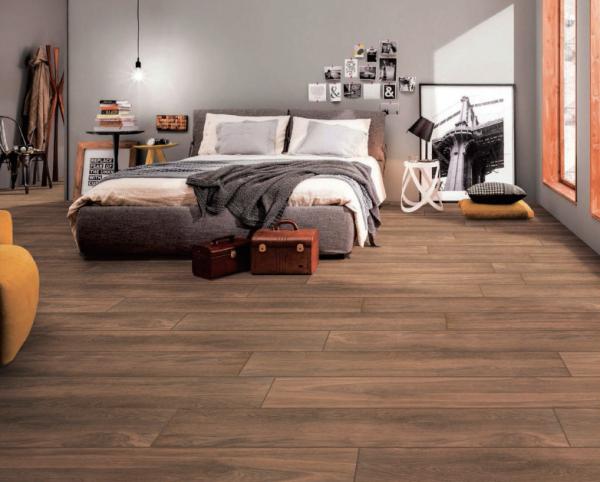 Brown Wooden Porcelain Tiles 200x1200mm White Body AAA Grade