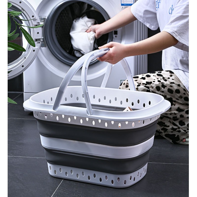 Creative Folding Wall-Mounted Portable Plastic Modern Simple Extra Large Thickened Kitchen Bathroom Laundry Basket Foot Bath