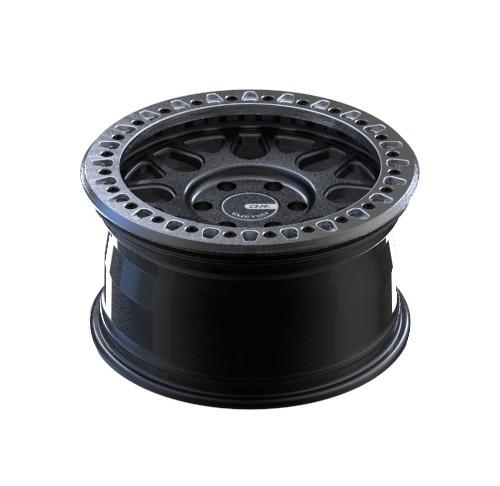 1 Piece 17x9 SUV Off Road Wheels Silver Ring Matte Black