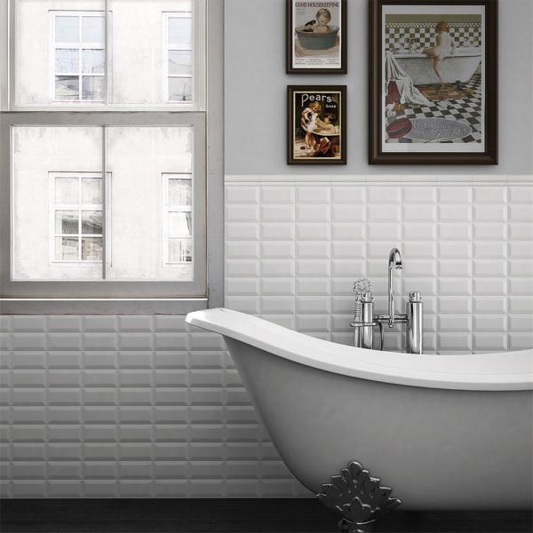 White And Black Basic Bread Tiles And Subway wall Tiles 75x152mm For Kitchen