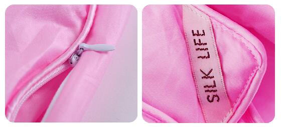 Natural mulberry silk quilt 100% cotton jacquard fabric in light pink /dark pink color