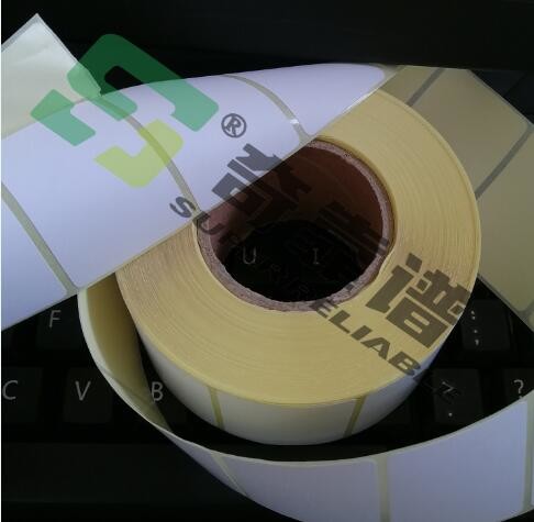 DT Direct Thermal Adhesive Thermal Sticker 58*40mm Yellow Glassine Liner