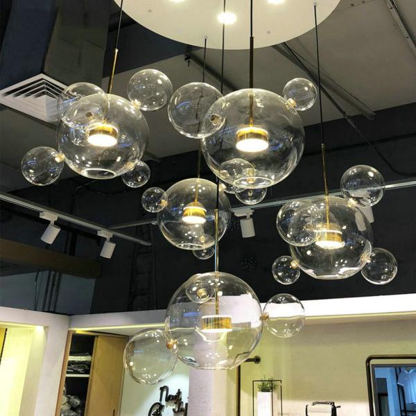 Modern LED Glass Hanglamp Hanging Design Bubbles Lamp Pendant Lights Fixtures for Kitchen