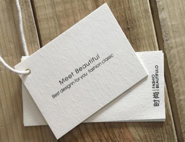 Lightweight Garment Swing Tags / Clothing Hang Tags With String SGS Approval