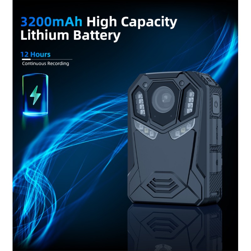 Professional 4K UHD 48MP Body Worn Camera IP66 Waterproof IR Night Vision Body Camera with Wifi and Gps for Security Guard