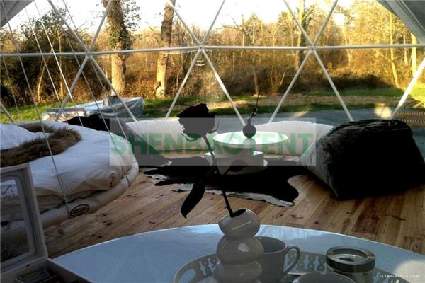 Anti UV Glamping Dome Tent Heat Proof PVC Cover Hotel Facility White Transparent Cover