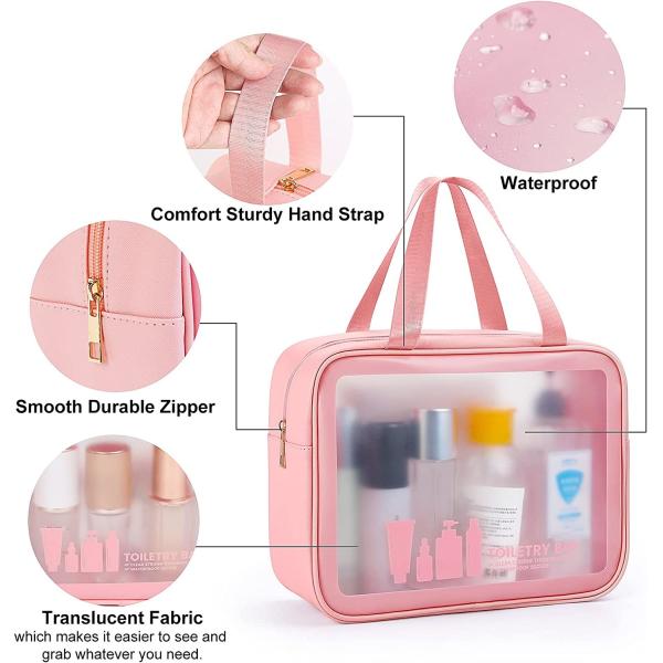 Women Transparent Glitter Makeup Bag Clean PVC Cosmetic Bag