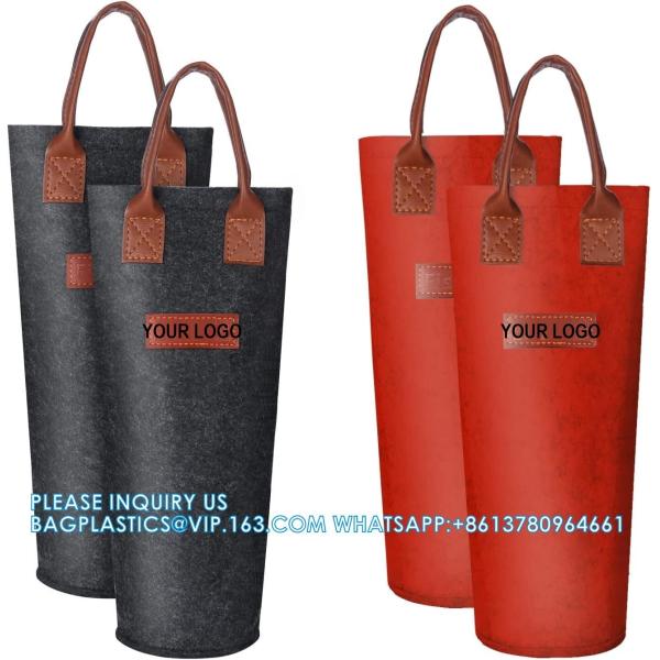 Felt Bags, Felt Carrier, Felt Handle Bags, Felt Bottle Wine Carrier Bag Padded Wine Handler Wedding Gift Package