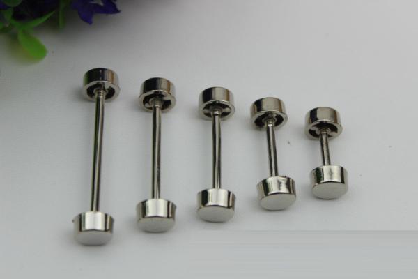 DIY bag accessories all kinds of size gunmetal color metal light gold dumbbell barbell rivet stud for bags