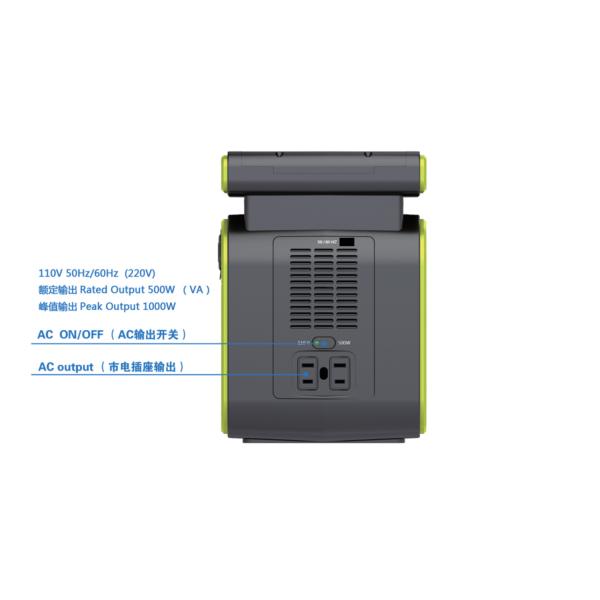 Outdoor 500W 19.2V 27Ah Portable Li Ion Battery Generator Power