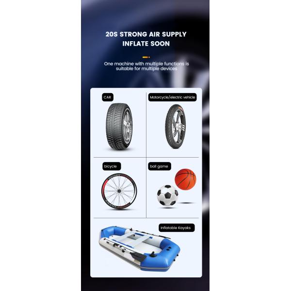 YANTU AM34 Mini Cordless Portable Digital Tire Inflator 12L / min Air Flow 80dB Noise