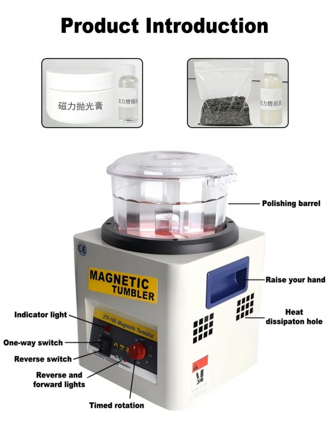 Compact Portable Magnetic Polishing Machine for Jewelry Deburring and Finishing