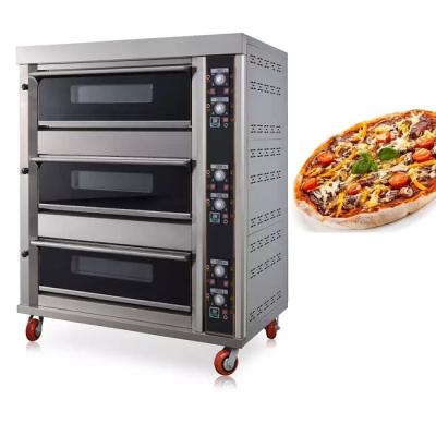 6 trays Triple Deck Pizza Oven Machine 0.3Kw for restaurant canteen