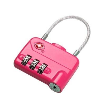 Cable zinc alloy TSA travel lock& Fashion Design pink Tsa Luggage Lock& 80g Tsa Bag Number Lock