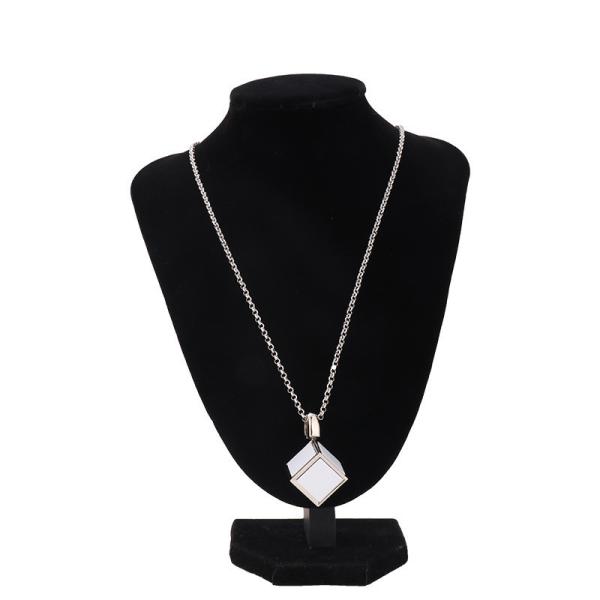 Custom Photo Necklace Gold Silver Sublimation Dice Pendant Necklace