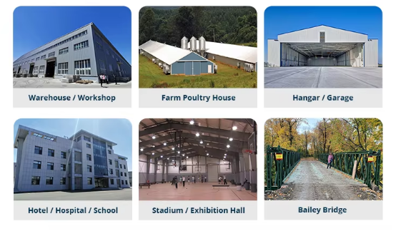 Hot Dip Galvanized Painted Steel Structure Warehouse Building Professional Industrial Shed