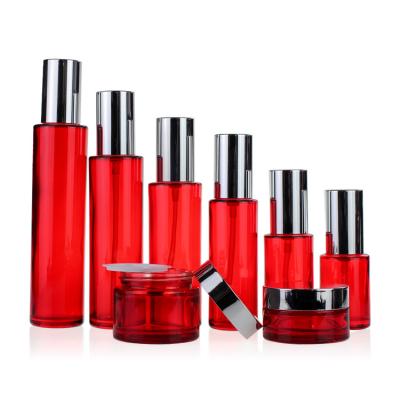 Selagem ajustada de empacotamento cosmética luxuosa vermelha do tampão de parafuso do pulverizador da bomba 30ml-120ml