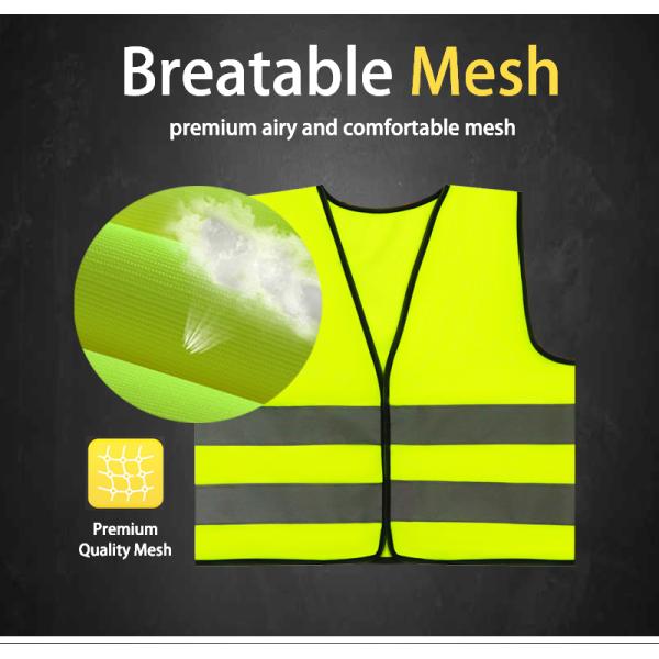 High Visibility Wholesale 100% Polyester Reflective Security Safety Chaleco Reflector Vest Custom