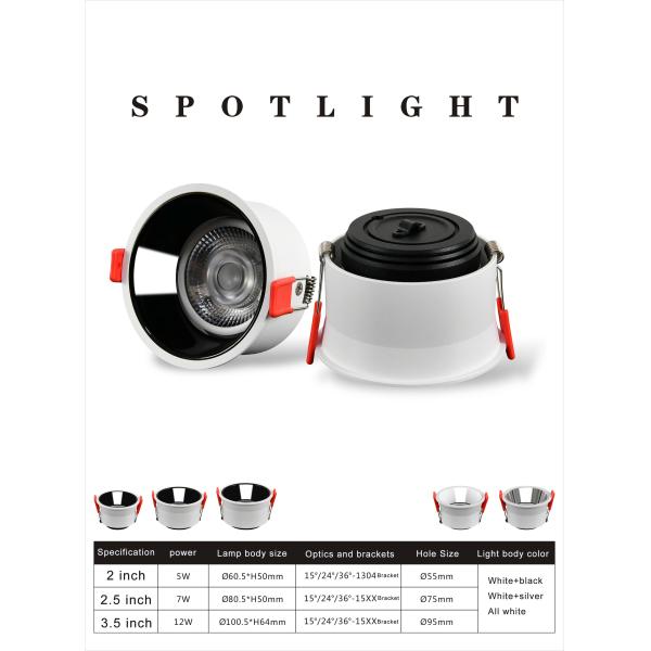 IP44 Waterproof Anti Glare LED Downlights , 5000k 12w Recessed Led Downlight