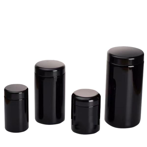 Black 500ml 1L UV Resistant Glass Jars Flower Packaging Smell Proof Glass Container