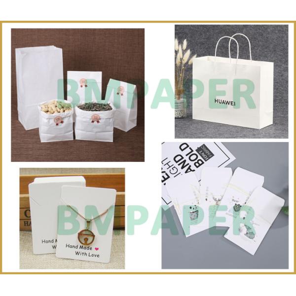 100gsm 120gsm Natural White Kraft Paper For Grocery Shopping Bags 1200mm