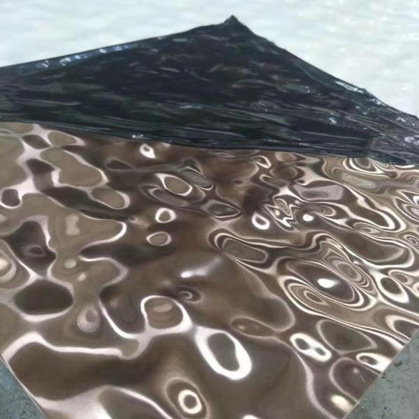 Decoración de paredes Hoja de acero inoxidable de patrón de ondulación de agua espesor 0,3 - 3,0 mm Hoja SS