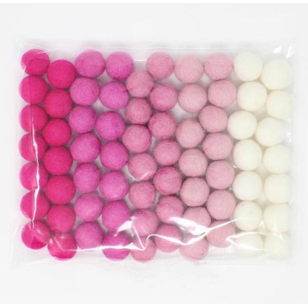 Environmental Friendly Wool Felt Balls Perfect For Garland / Necklaces / Earrings