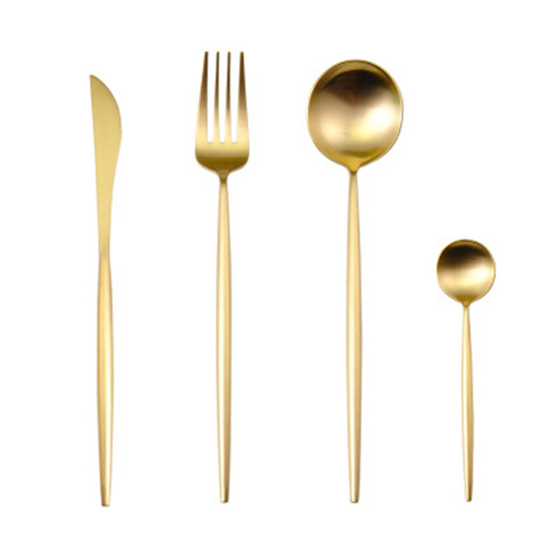Flatware кухни 4 частей SGS устанавливает ложку 18/8 и вилку нержавеющей стали покрытые золотом