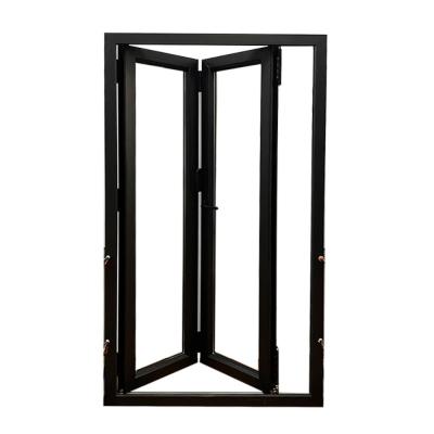 Triple Panel Glass Aluminium Fold Up Doors Weatherstripping Dark Grey Aluminium Bifold Doors