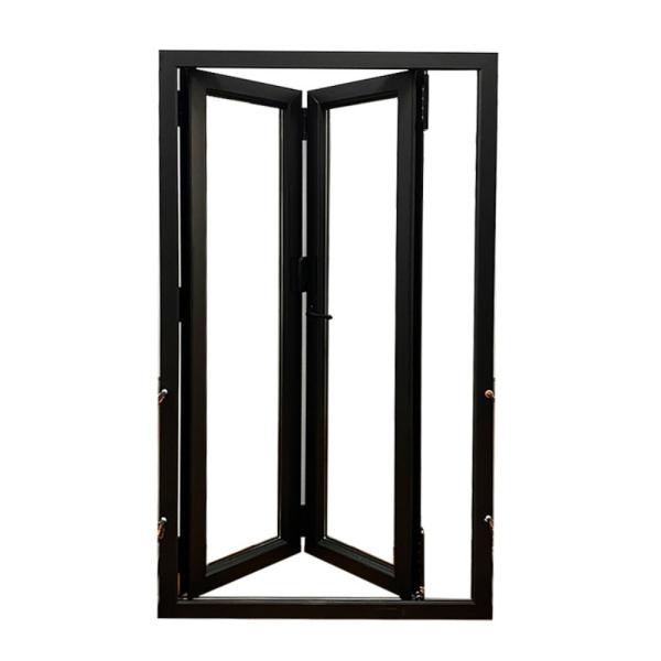 Triple Panel Glass Aluminium Fold Up Doors Weatherstripping Dark Grey Aluminium Bifold Doors