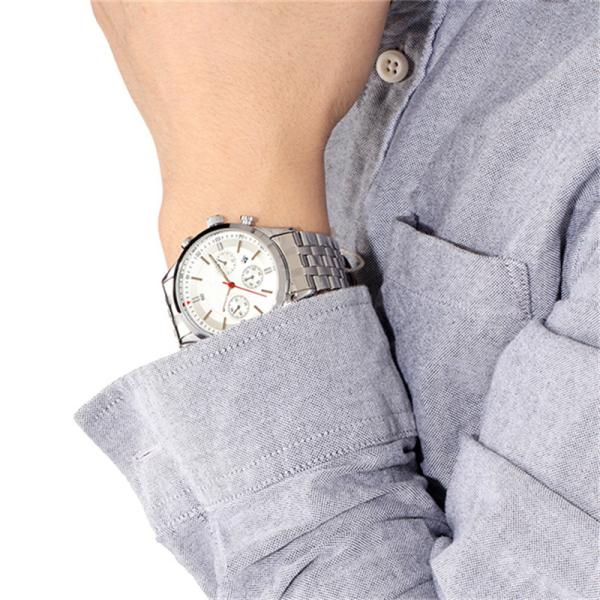 Antiscratch Couple Quartz Watch Hardened Glazed 3eye Sixneedle